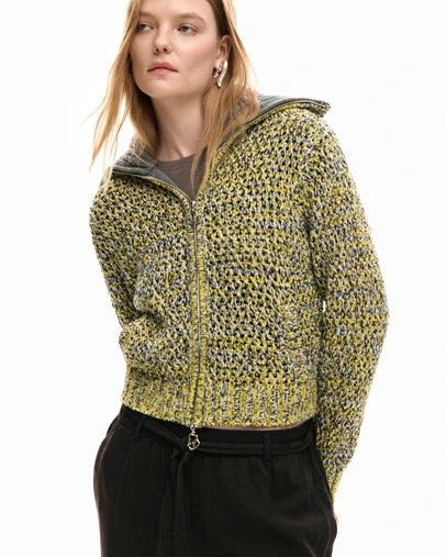 Desigual - Thick cardigan with zipper