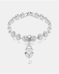 Swarovski - Idyllia Charm, Mixed Cuts, Heart With Key, White, Rhodium Plated