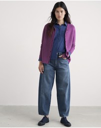 Seasalt - Seasalt Cornwall Purple Makers Jersey Roll Neck Cardigan