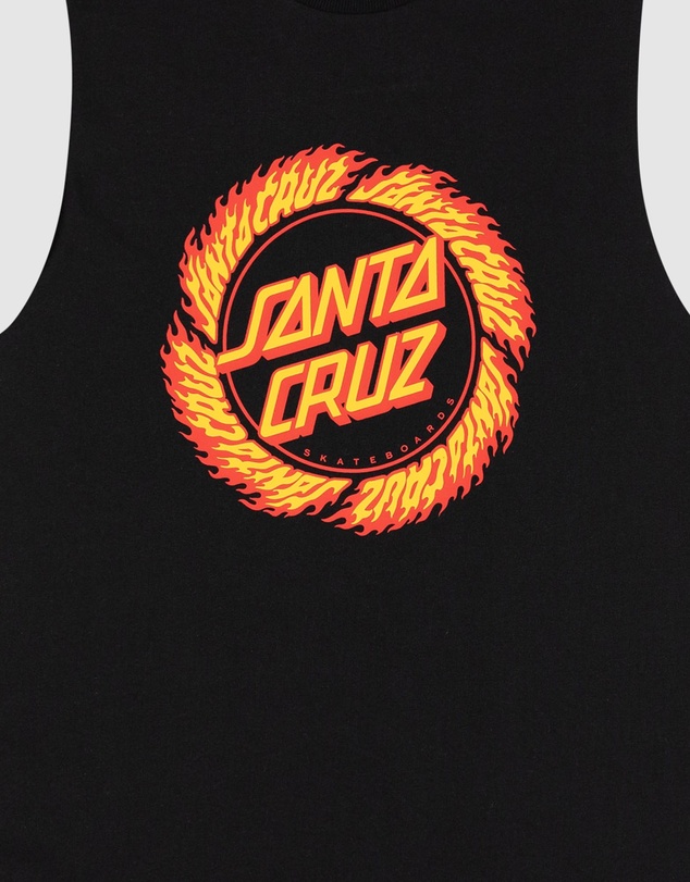 Santa Cruz - Flame Ringed Dot Front Muscle Tee - Teens