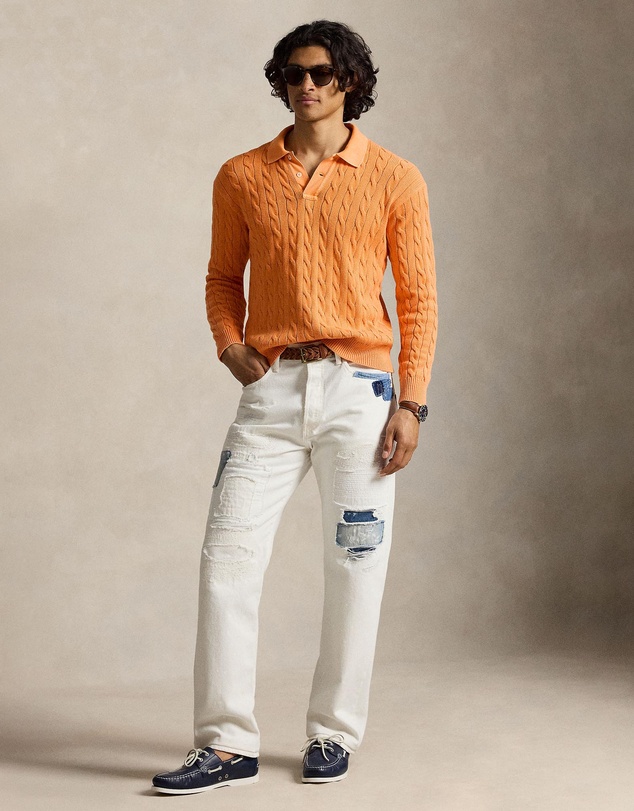 Polo Ralph Lauren - Relaxed Cable Cotton Polo-Collar Sweater - ICONIC EXCLUSIVE
