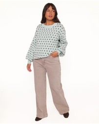 Petal & Pup - Jax Knit Sweater - Blue Polka Dot