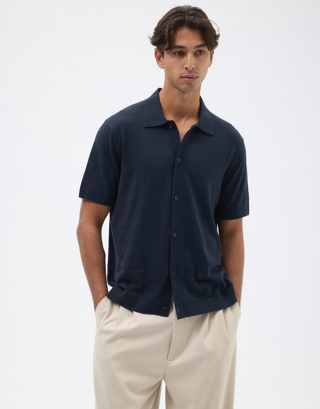 AERE - Linen Blend Knit Shirt
