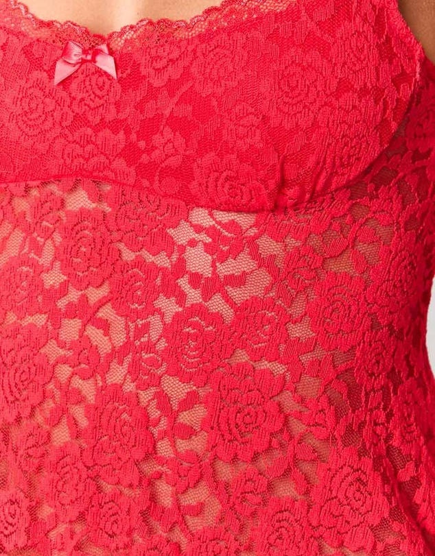 Beginning Boutique - All Mine Red Lace Mini Dress