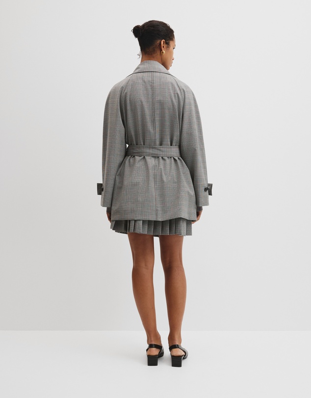 Country Road - Wool Blend Funnel Check Jacket