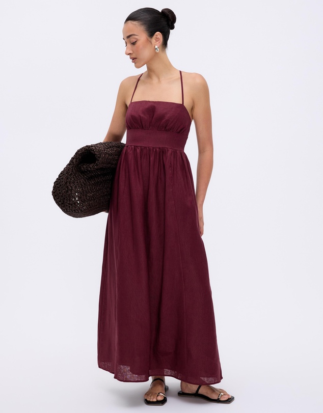 Minima Esenciales - Sage Linen Midi Dress