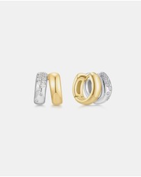 Ania Haie - Two-Tone Sparkling Duet Mixed Huggie Earrings