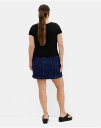 City Chic - Plus size Micro Chilli Print Tee - black