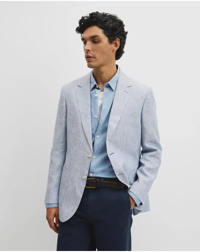Country Road - Regular Fit Linen Chambray Jacket