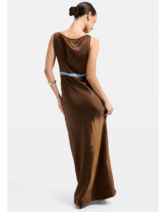 Alice In The Eve - Catie Satin Lace Maxi Dress