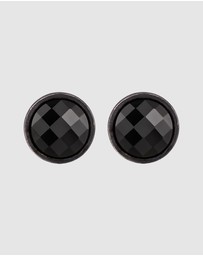 Kuzzoi - ICONIC EXCLUSIVE - Crystal Stud Earrings in Oxidised 925 Sterling Silver