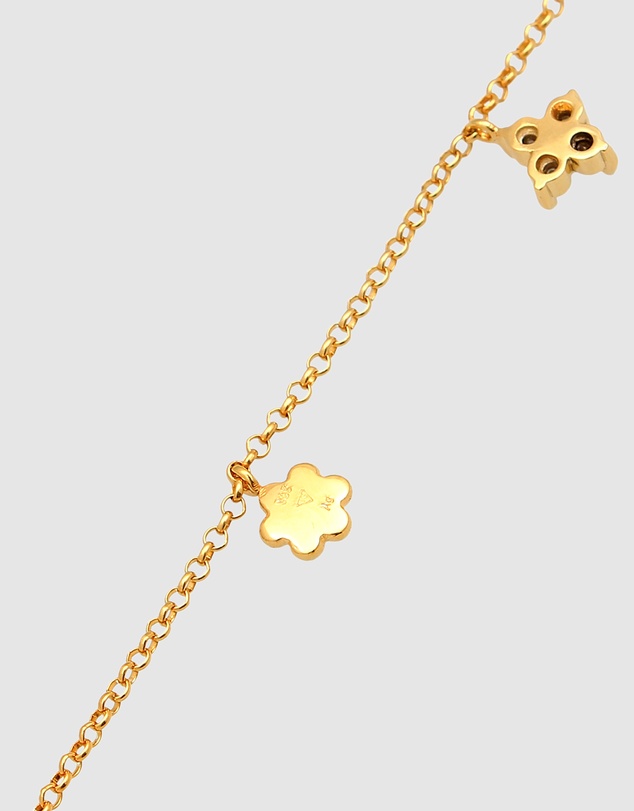 Elli Jewelry - Floral Kids Necklace in Gold-Plated 925 Silver