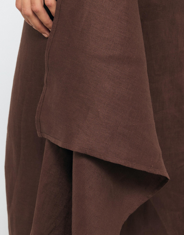 AERE - Draped Linen Panel Skirt