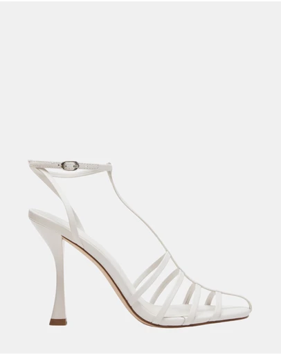 Steve Madden - Tildah White Leather Heels