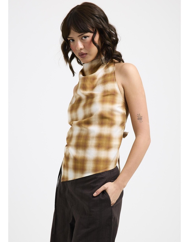 Alice In The Eve - Alyssa Plaid Halter Top