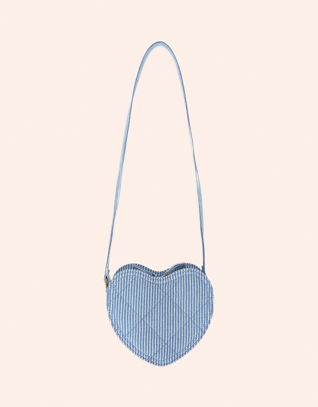 Huxbaby - Stripe Denim Bow Heart Handbag - Kids