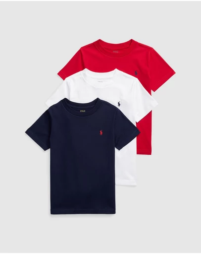 Polo Ralph Lauren - 3-Pack Crew Neck Tee Gift Box Set - ICONIC EXCLUSIVE - Kids
