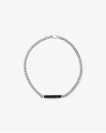 Michael Hill - Men's 0.30 Carat TW Black-Diamond Micro Curb Bracelet in Sterling Silver
