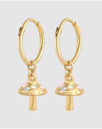 Haze & Glory - ICONIC EXCLUSIVE - Earrings Liberty Mushroom Hoops 925 Sterling Silver Gold-Plated