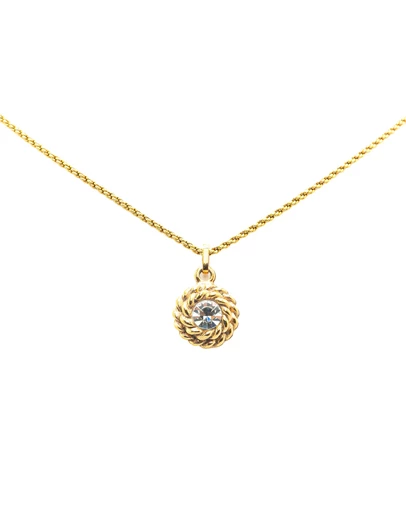 Pre-Loved by Azura Reborn - Pre-Loved Gold Plated Rhinestone Pendant Necklace
