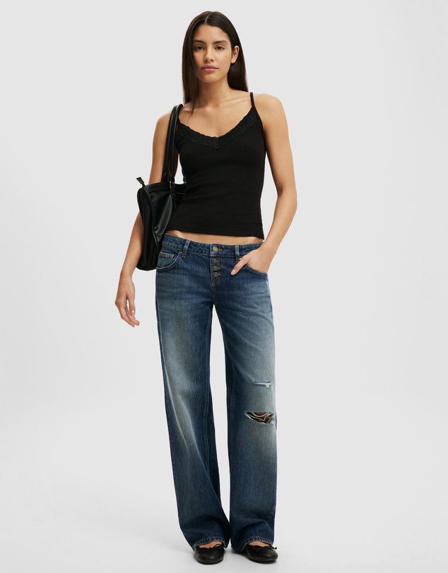 Cotton On - Lace Trim Longline Cami