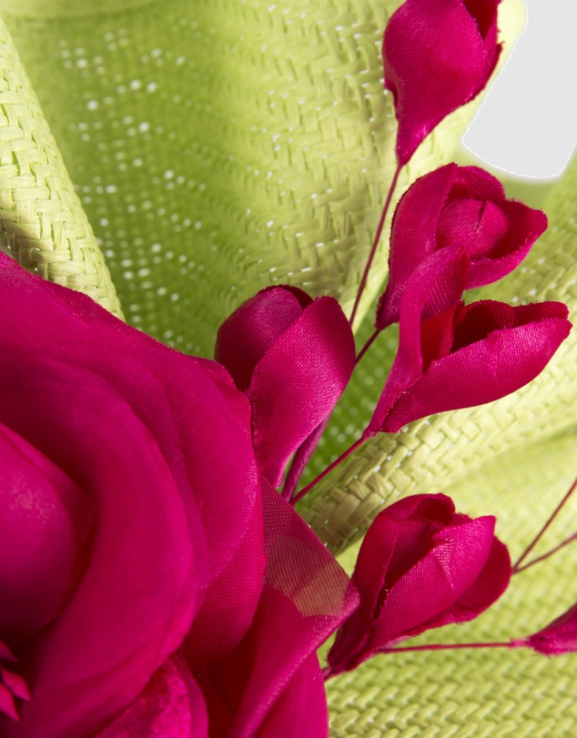 Fillies Collection - Bespoke Sculpted Lime Fuchsia Racing Fascinator