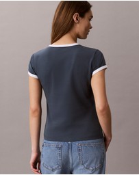 Calvin Klein Jeans - Calvin Klein Logo Slim Ringer Tee