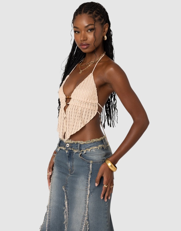 EDIKTED - Anaya Textured Open Back Top