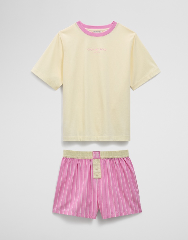 Country Road - Teen Australian Cotton Short Sleeve Stripe Sleep Set