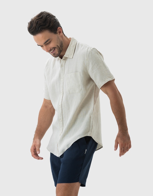 Coast Clothing - Linen Short Sleeve Shirt In Sand 