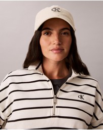 Calvin Klein Jeans - Striped Monogram Terry Cropped Sweatshirt