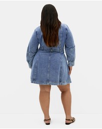 City Chic - Demi Belted Denim Mini Dress
