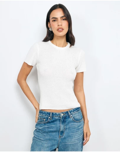 AERE - Vea Organic Cotton Textured Knit Tee