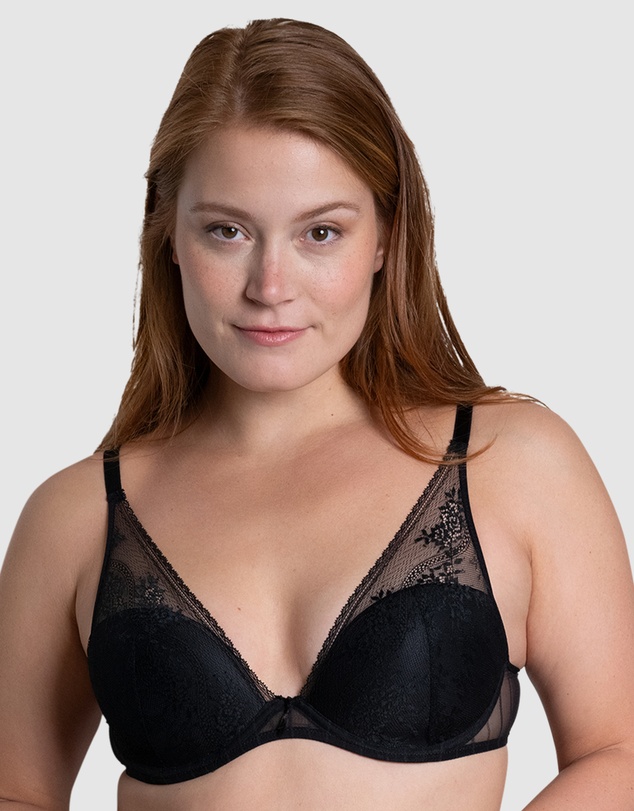 Passionata - Maddie Wired Padded Plunge Bra With Lace