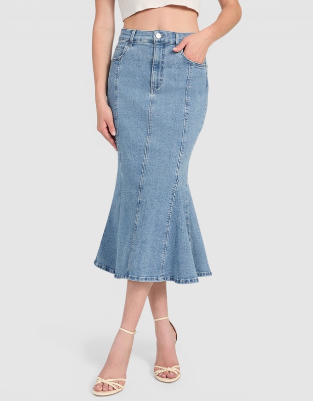 GUESS - Lia Denim Midi Skirt