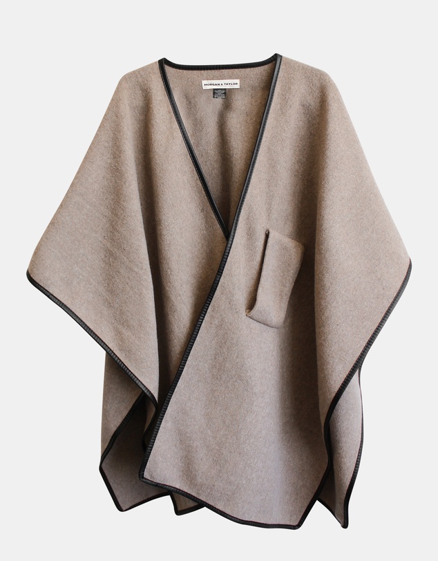 Morgan & Taylor - Jane Bias-Edged Poncho in Beige