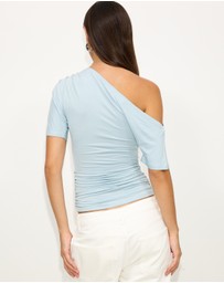 Dazie - Honey Asymmetrical Jersey Top