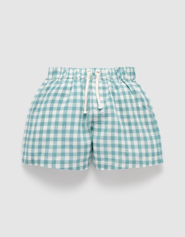 Purebaby - Pull on Gingham Shorts- Kids-Babies