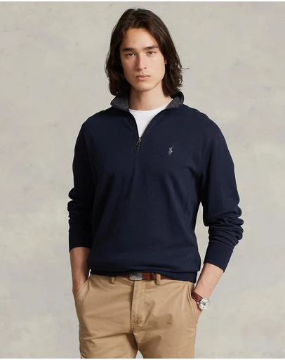 Polo Ralph Lauren - ICONIC EXCLUSIVE - Luxury Jersey Quarter-Zip Pullover