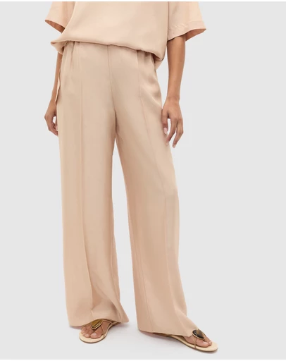 Seed Heritage - Crinkled Satin Palazzo Pant