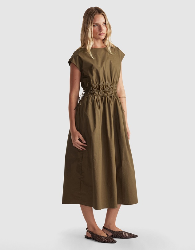 Decjuba - Zoe Shirred Waist Midi Dress