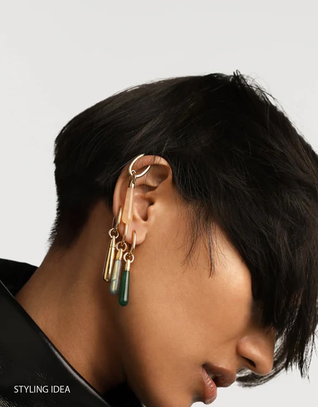 PDPAOLA - Green Aventurine Large Jupiter Hoop Earrings