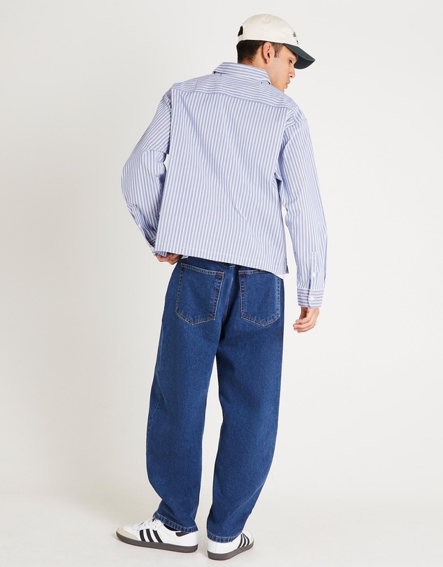 Black Noise White Rain - Miami Striped Long Sleeve Shirt