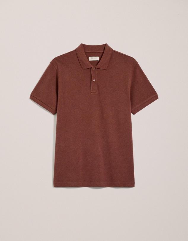 Trenery - Pique Marle Monogram Polo in Redwood