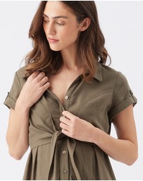 Ripe Maternity - Colette Tie Up Linen Dress