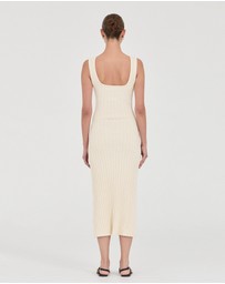 FRIEND of AUDREY - The Cotton Rib Square-Neck Dress