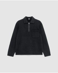 ARKET - Knitted Wool Zip Polo Shirt