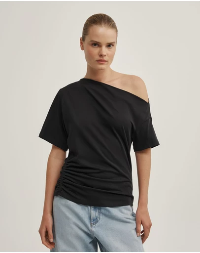 Witchery - Ruched Asymmetric T-shirt