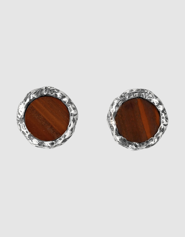 Haze & Glory - ICONIC EXCLUSIVE - Brown Jasper Stud Earrings in 925 Silver