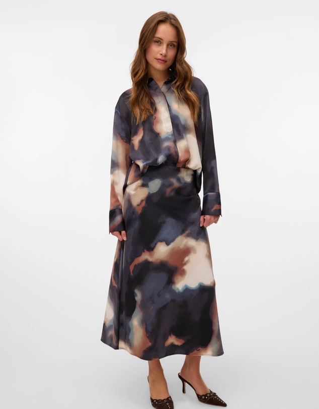 Vero Moda - Joa High Waisted Printed Maxi Skirt